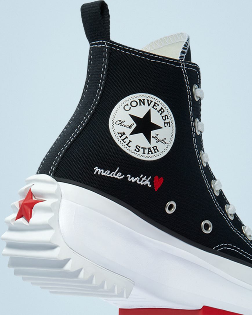 Topanky Na Platforme Converse Run Star Hike Made With Love Vysoke Panske Čierne Biele Červené | SK LHBUZ1